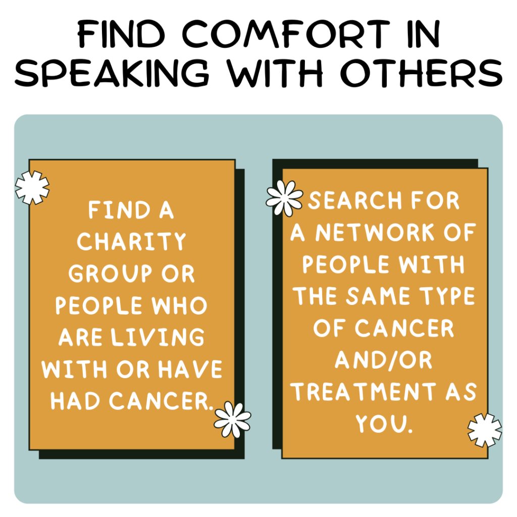 Find comfort in speaking with others