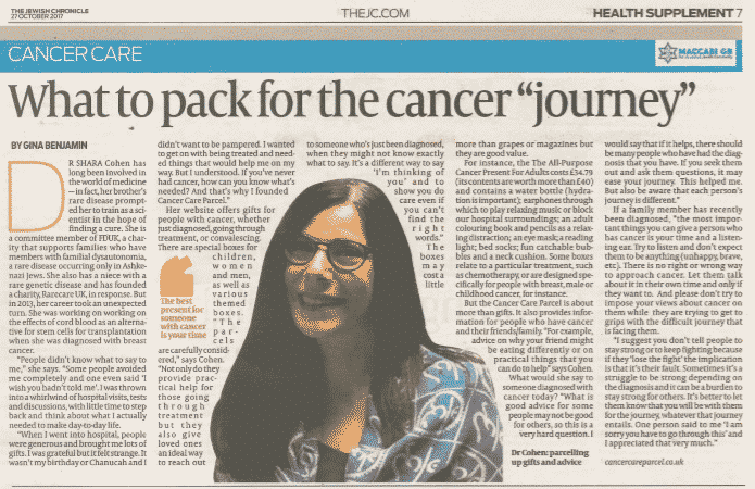 What To Pack For The Cancer Journey Jewish Chronicle