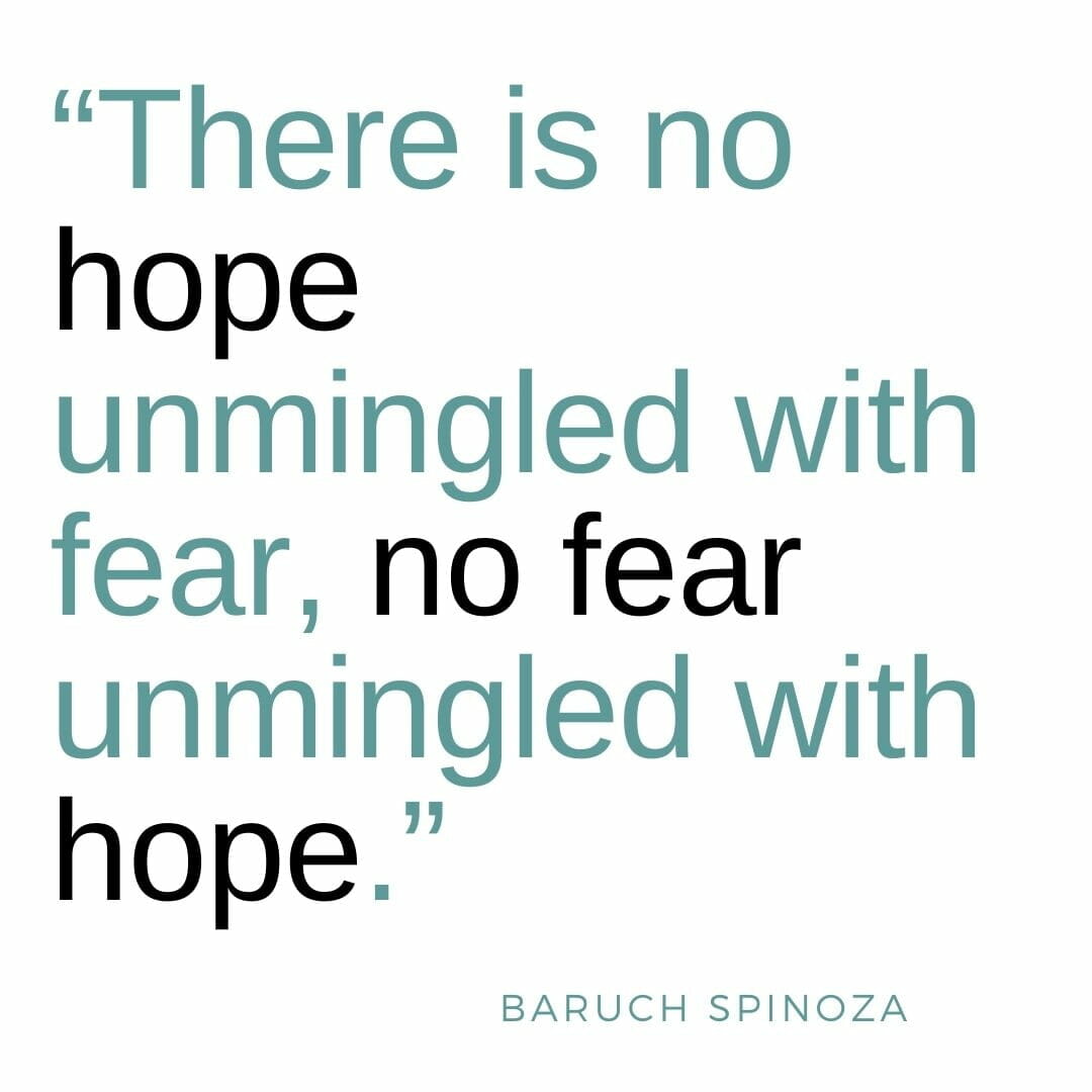 There is no hope unmingled with fear, no fear unmingled with hope