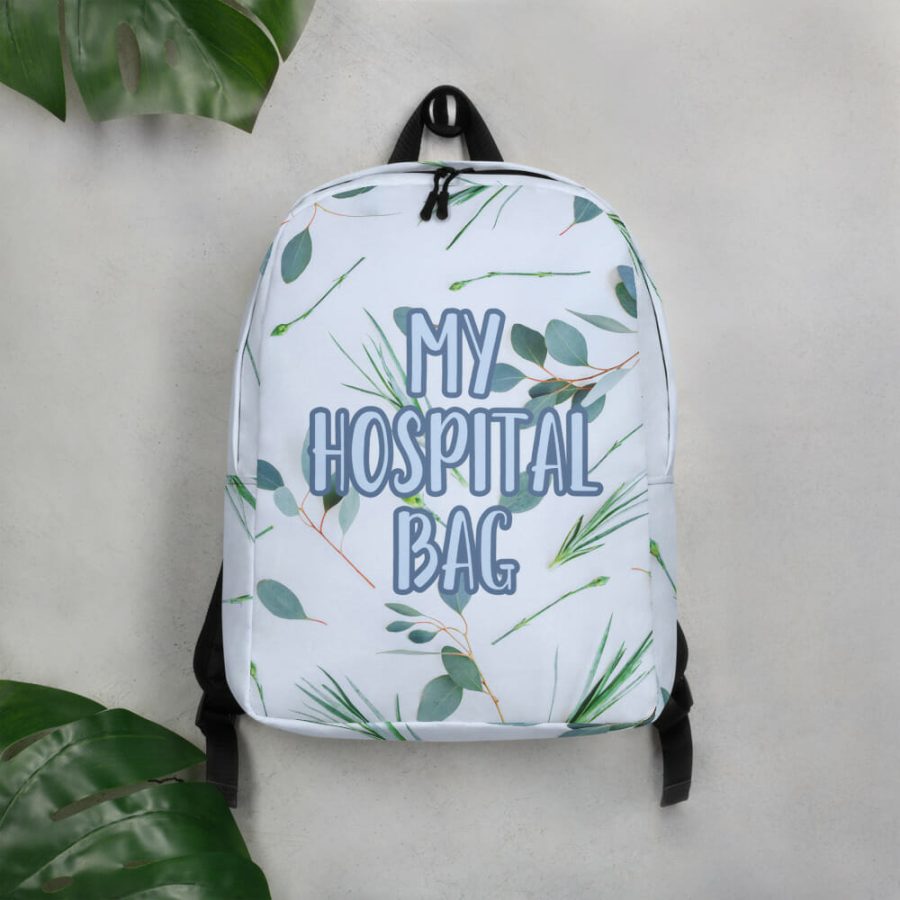 Private: Pretty Blue Minimalist Hospital Bag Backpack