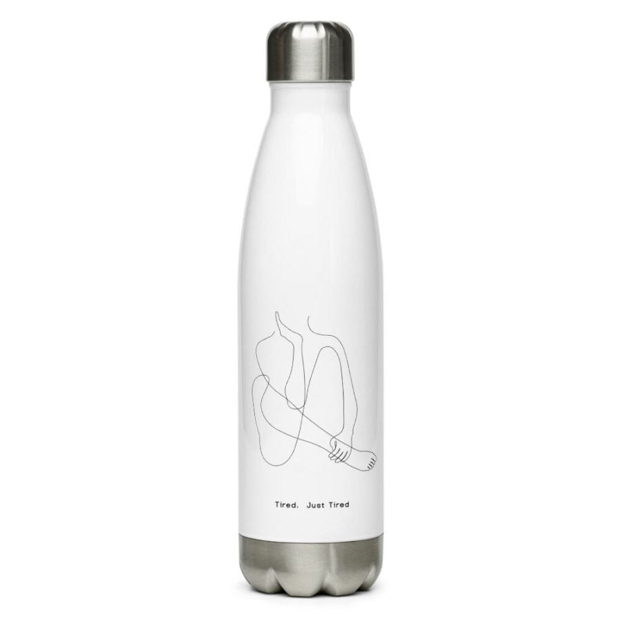 Stainless Steel Water Bottle White 17Oz Front 6176798C33138