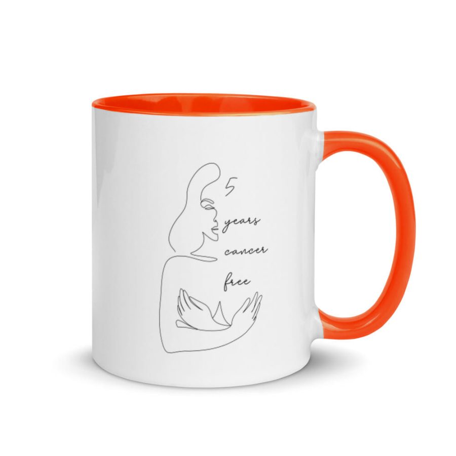 White Ceramic Mug With Color Inside Orange 11Oz Right 617680B9155Fe