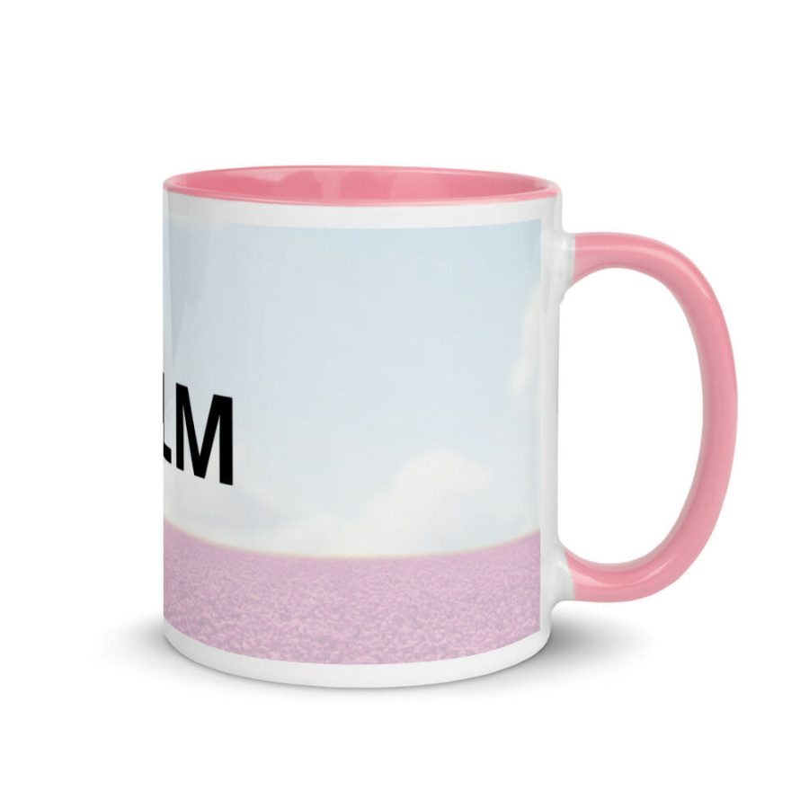 White Ceramic Mug With Color Inside Pink 11Oz Right 616569A4C8D75