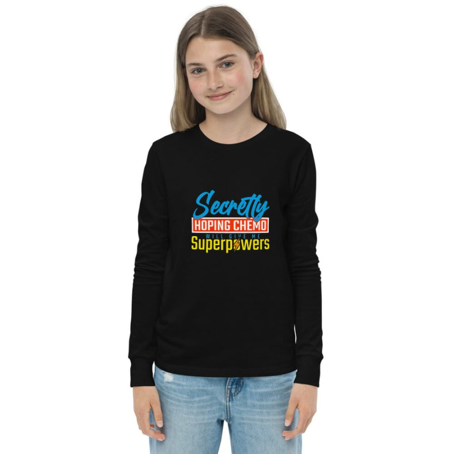 Youth Long Sleeve Tee Black Front 6170072626C1D