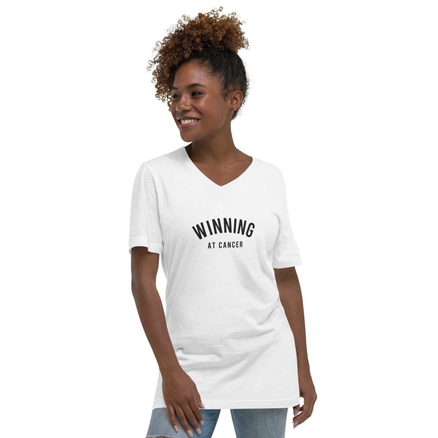 Winning At Cancer | Unisex Short Sleeve V-Neck T-Shirt
