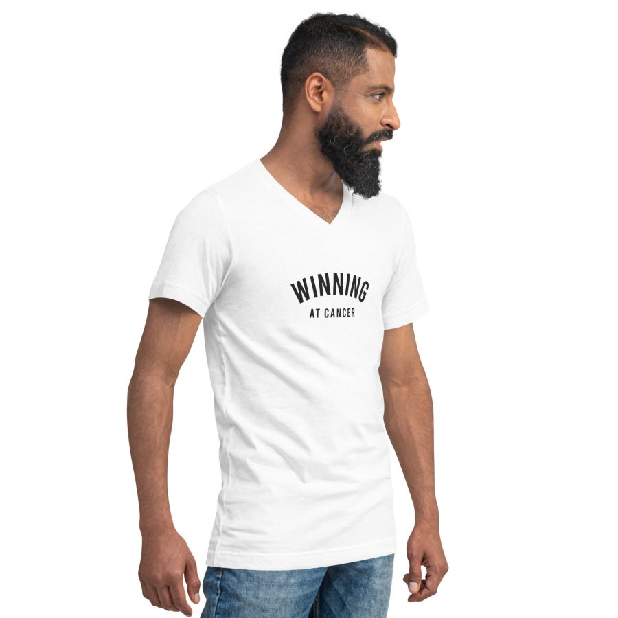Winning At Cancer | Unisex Short Sleeve V-Neck T-Shirt