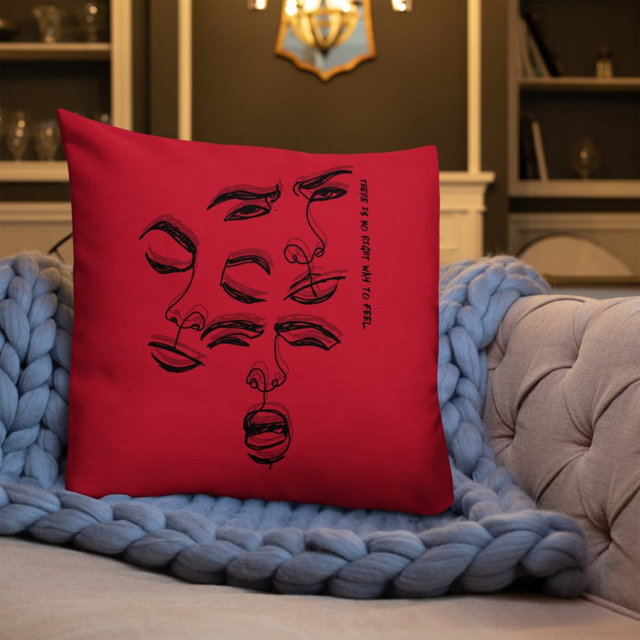 There Is No Right Way | Linen Feel Red Pillow
