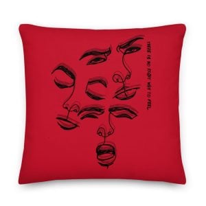 There is No Right Way | Linen Feel Red Pillow