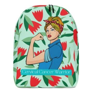 Cervical Cancer Warrior Tulip Print Backpack