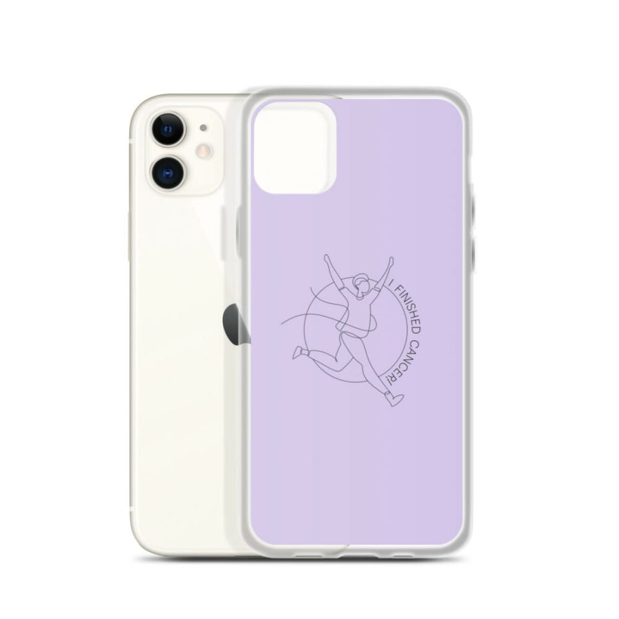 Purple iPhone Case: Cartoon 'I Finished Cancer' Design for Triumph Over Cancer - Image 7
