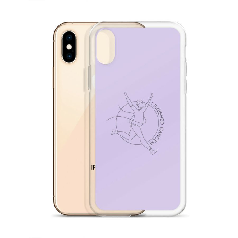 Purple iPhone Case: Cartoon 'I Finished Cancer' Design for Triumph Over Cancer - Image 38
