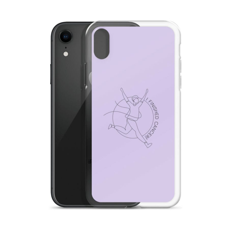 Purple iPhone Case: Cartoon 'I Finished Cancer' Design for Triumph Over Cancer - Image 40