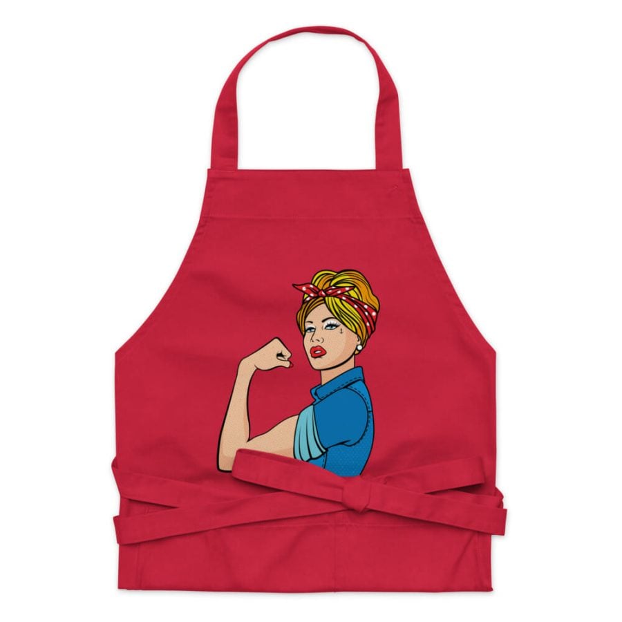 Organic Cotton Apron Red Front 6281680209649