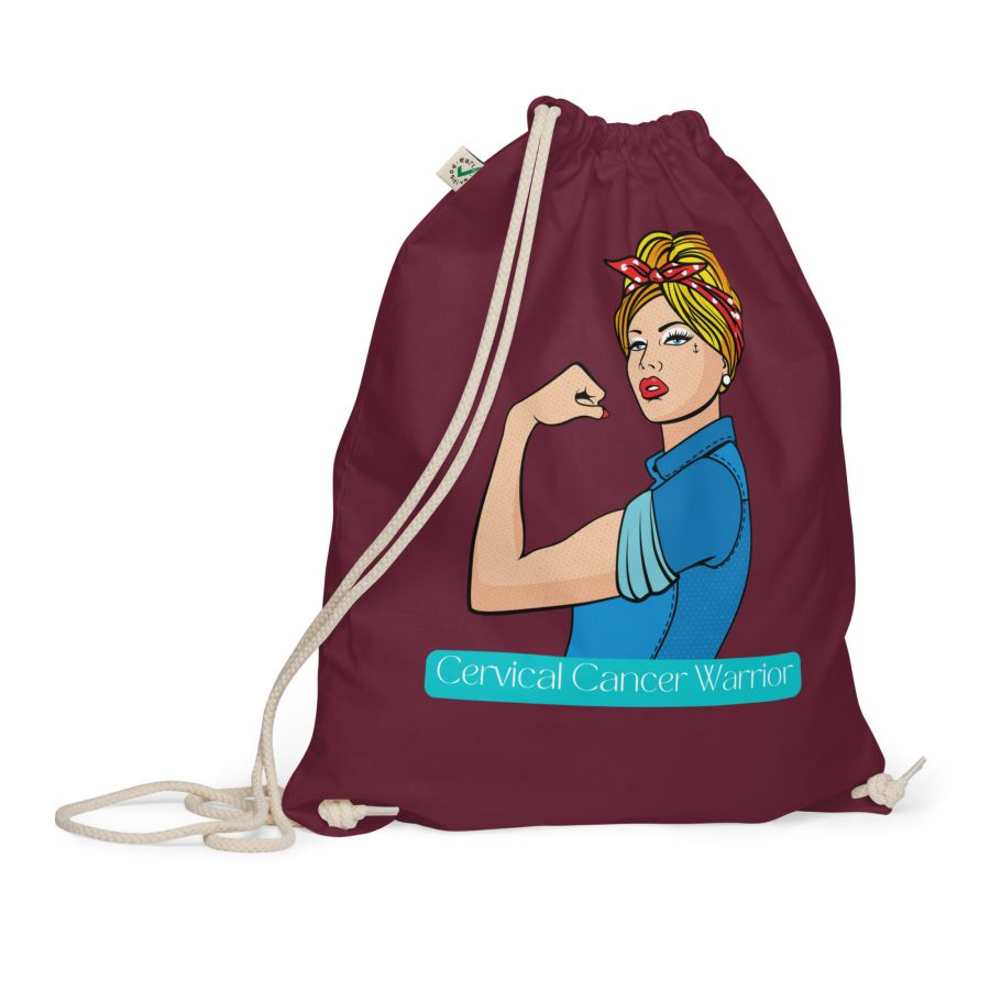 Cervical Cancer Warrior | Organic Cotton Drawstring Bag