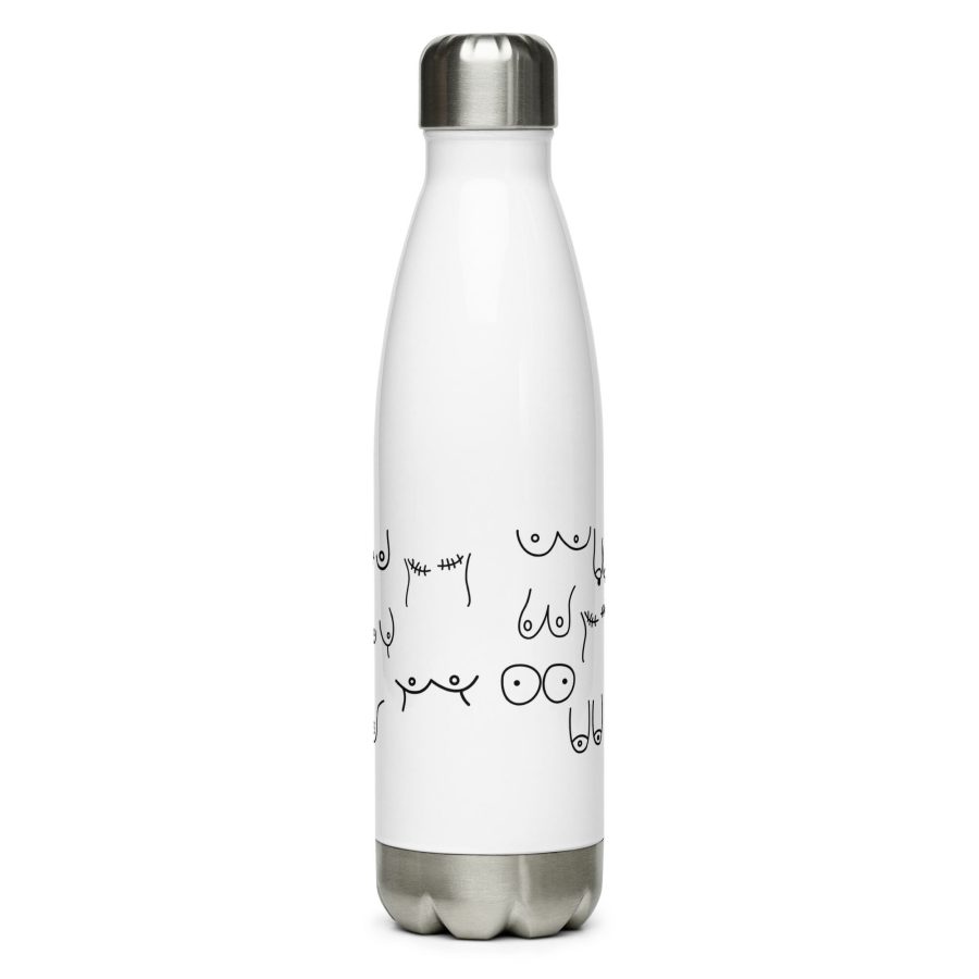 Stainless Steel Water Bottle White 17Oz Back 6294Ec00B83B8