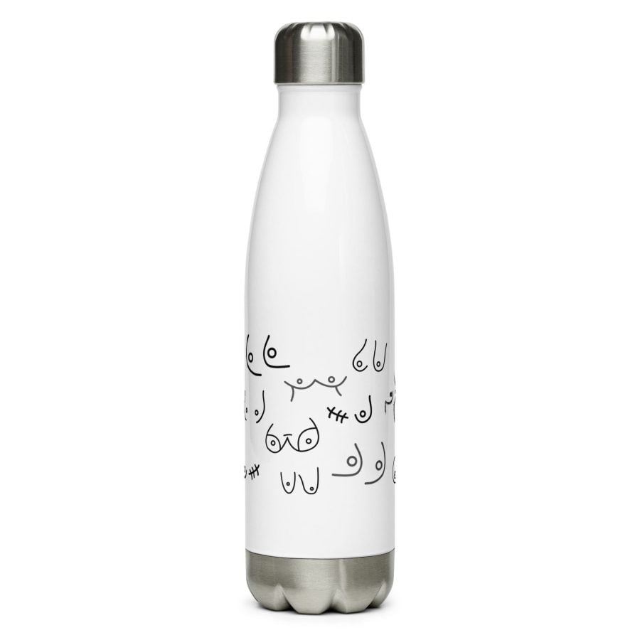 Stainless Steel Water Bottle White 17Oz Front 6294Ec00B82A0