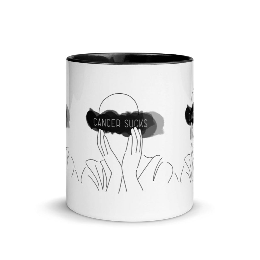 White Ceramic Mug With Color Inside Black 11Oz Front 62A08F0E067A2