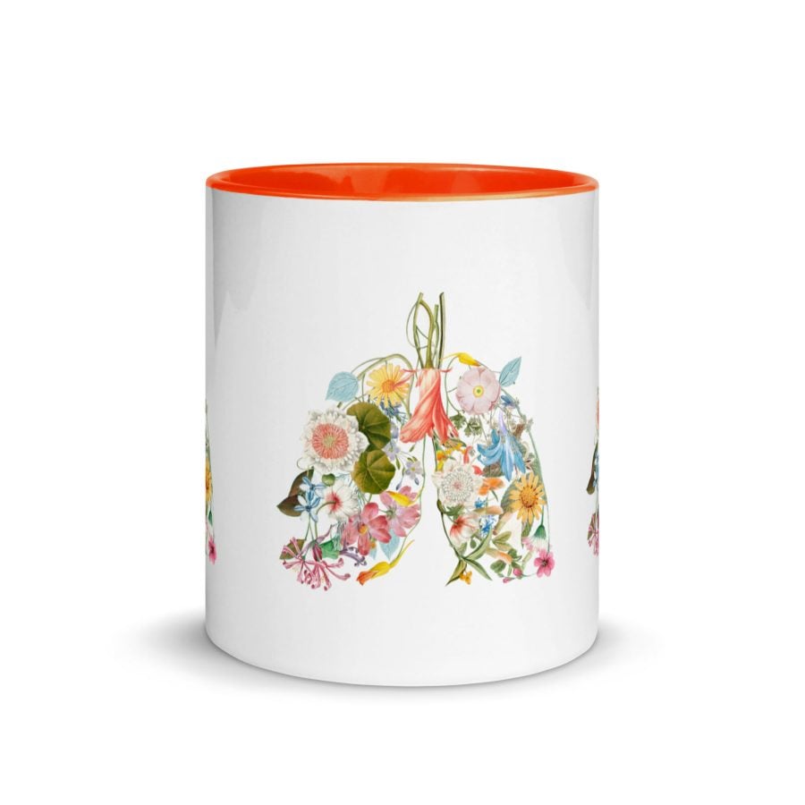 White Ceramic Mug With Color Inside Orange 11Oz Front 629Afc019B922