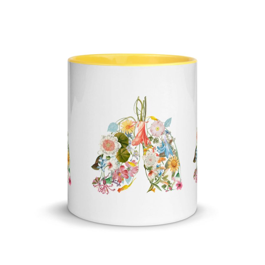 White Ceramic Mug With Color Inside Yellow 11Oz Front 629Afc019Bb77