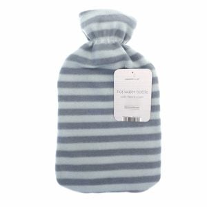 Grey Stripes Lightweight Fleece 2L Hot Water Bottle