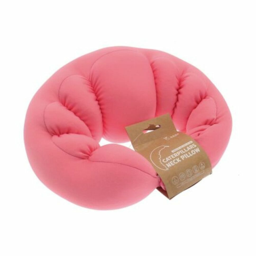 Pink Caterpillar Design Travel Neck Cushion