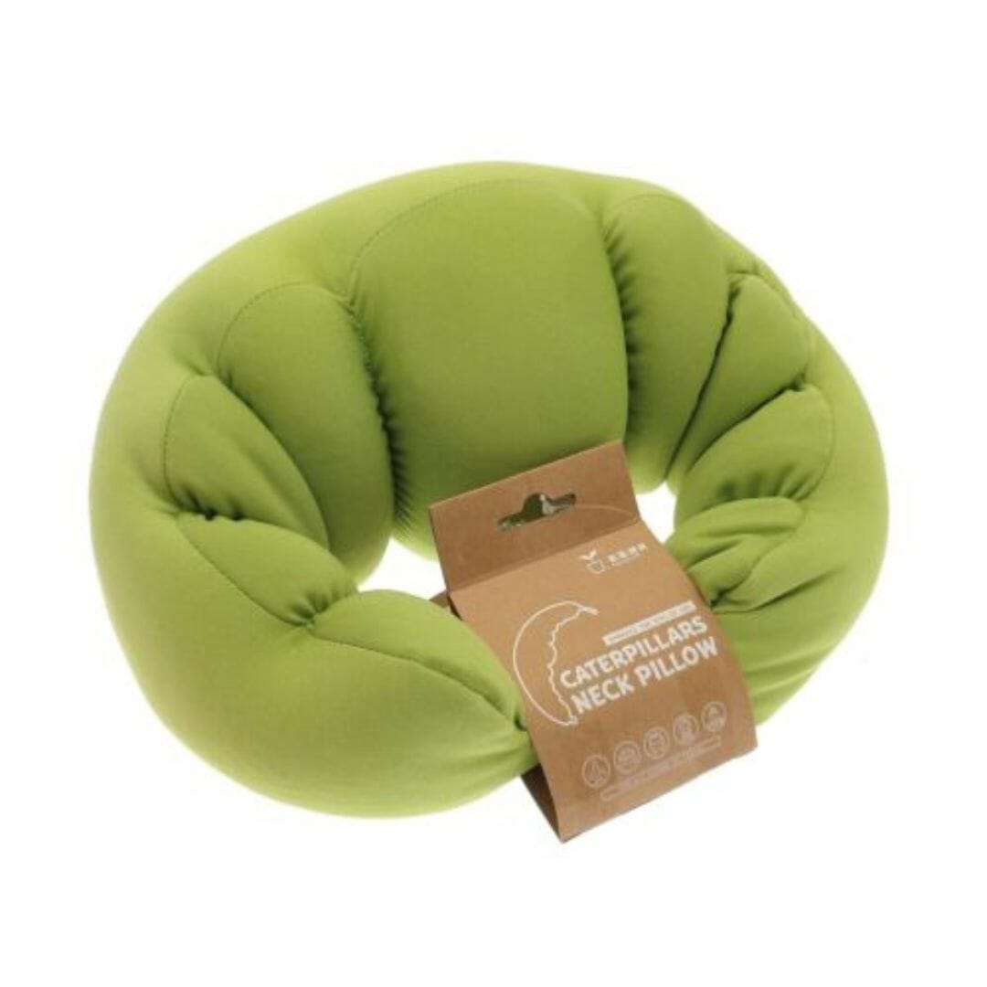 Green Caterpillar Design Travel Neck Cushion