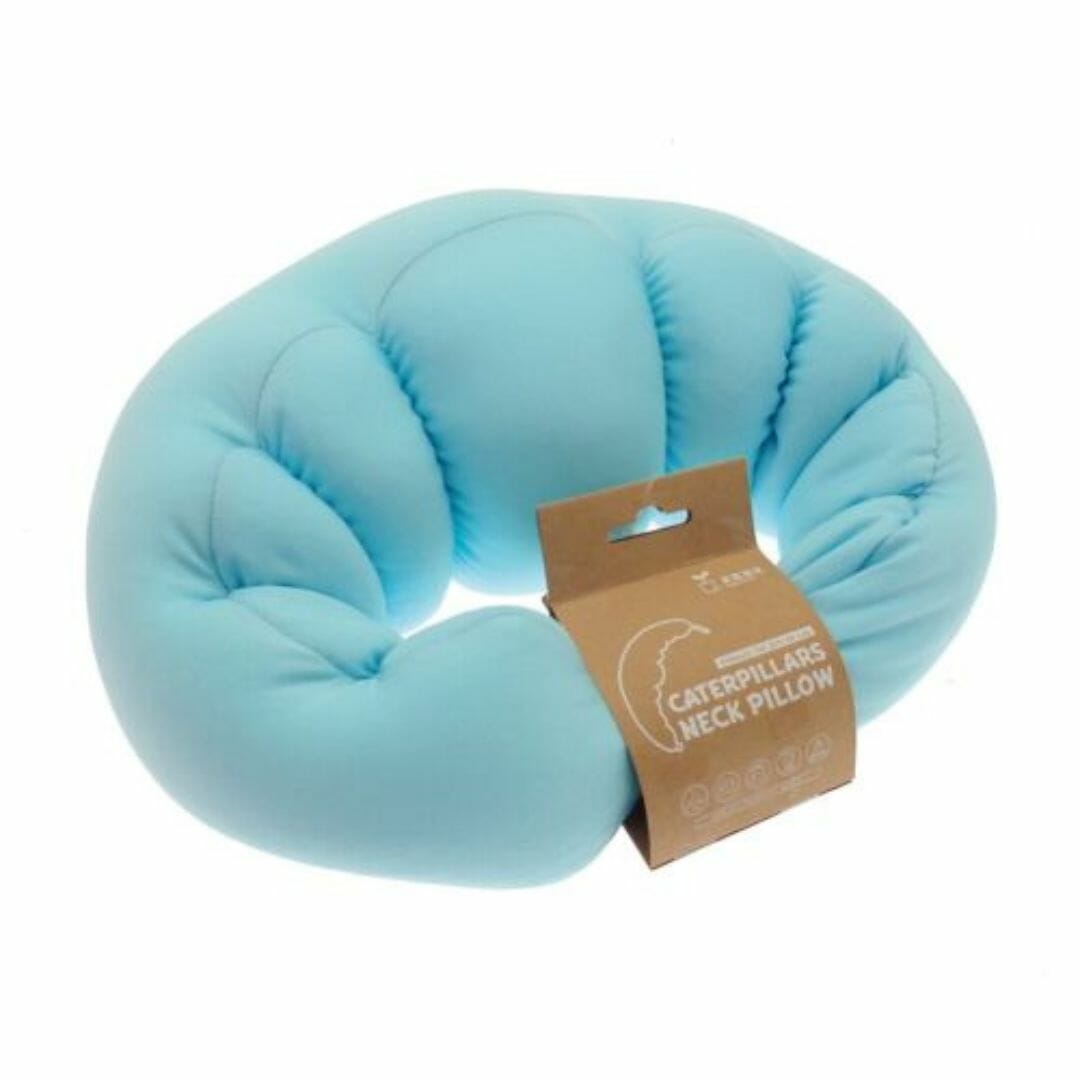 Light Blue Caterpillar Design Travel Neck Cushion