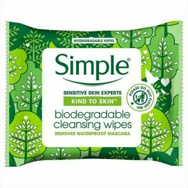 Simple Cleansing Face Wipes Biodegradable 7'S