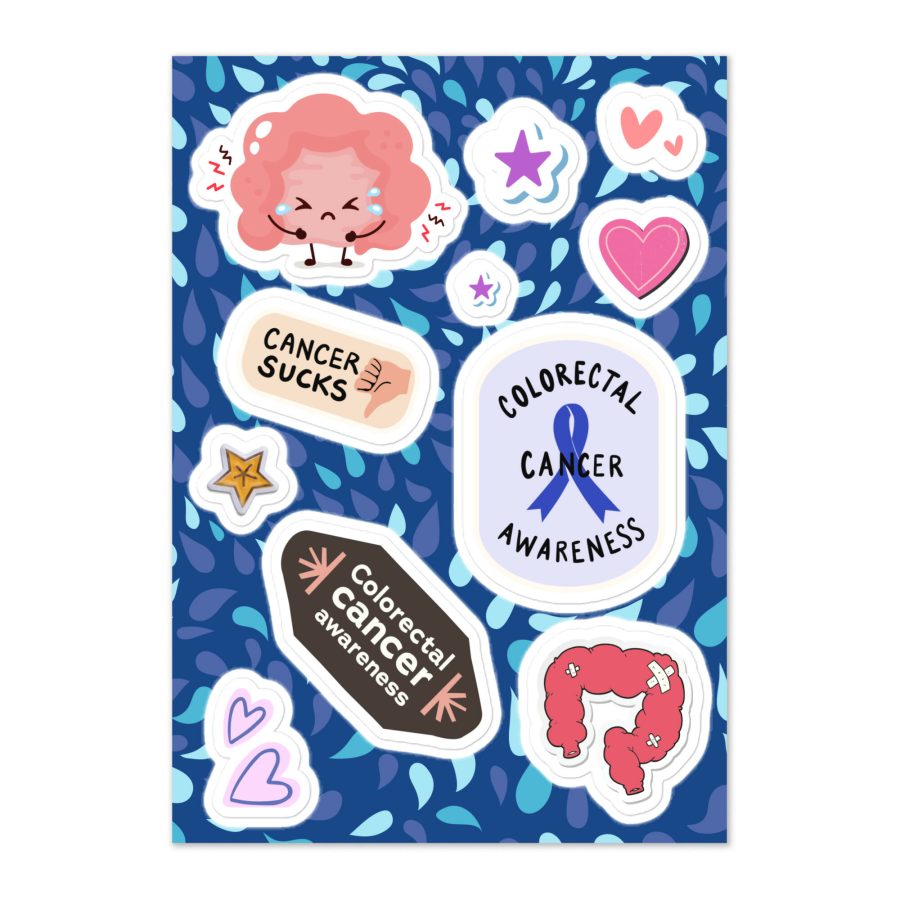 Colorectal Cancer Awareness Sticker Sheet