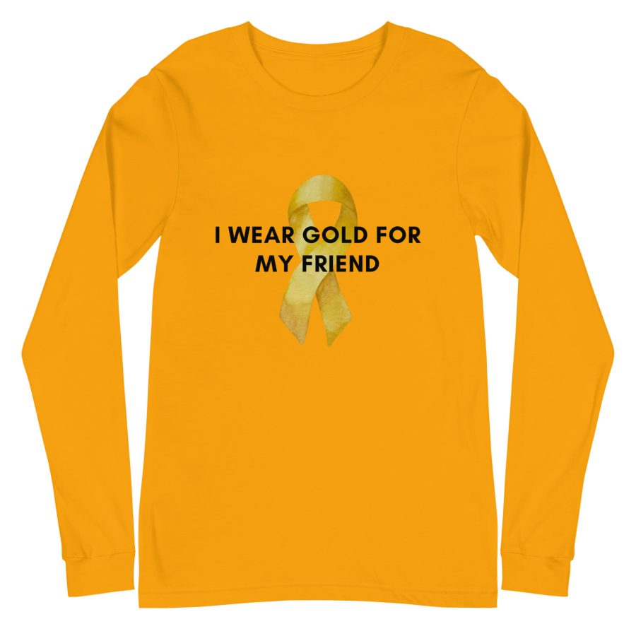 Unisex Long Sleeve Tee Gold Front 63Efa27A9D50B