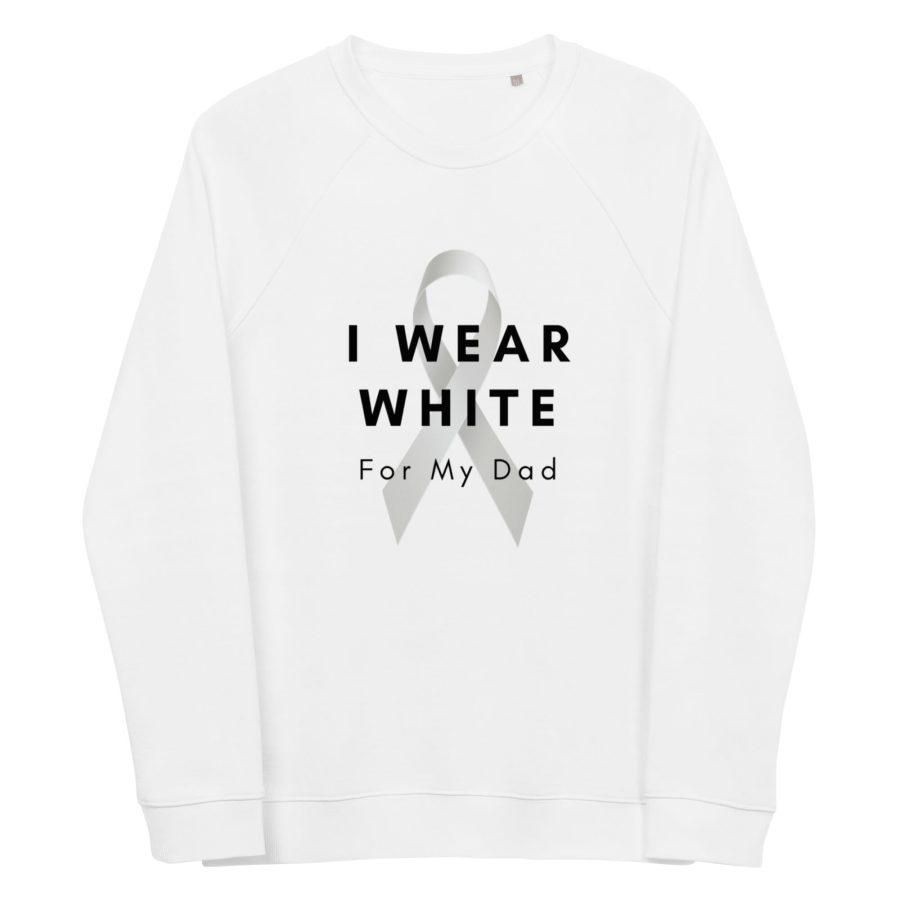 Unisex Organic Raglan Sweatshirt White Front 63De11E76F510