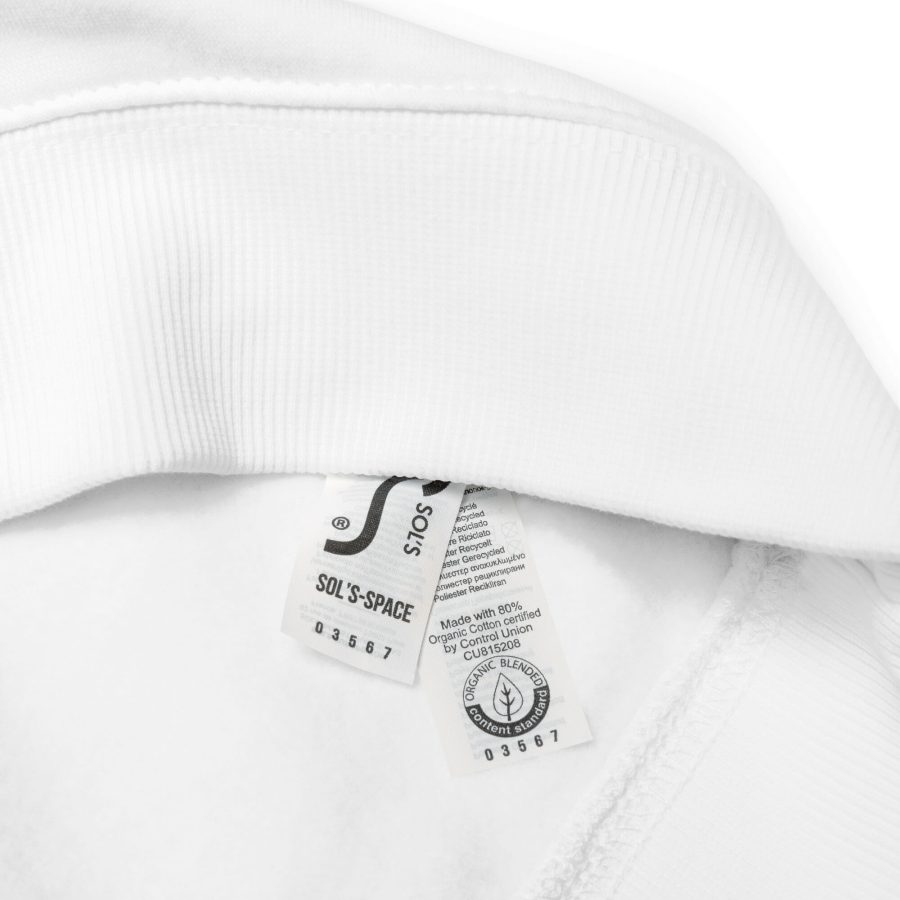 Unisex Organic Raglan Sweatshirt White Product Details 2 63De11E772273