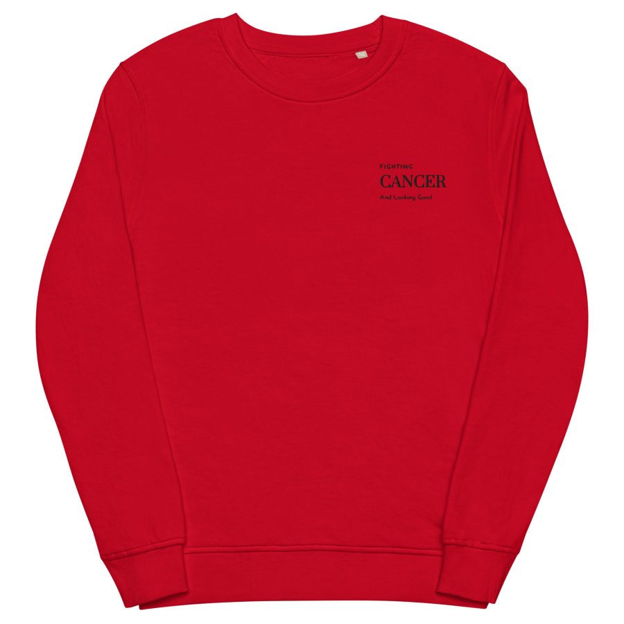 Unisex Organic Sweatshirt Red Front 63Efc4C53Eed8