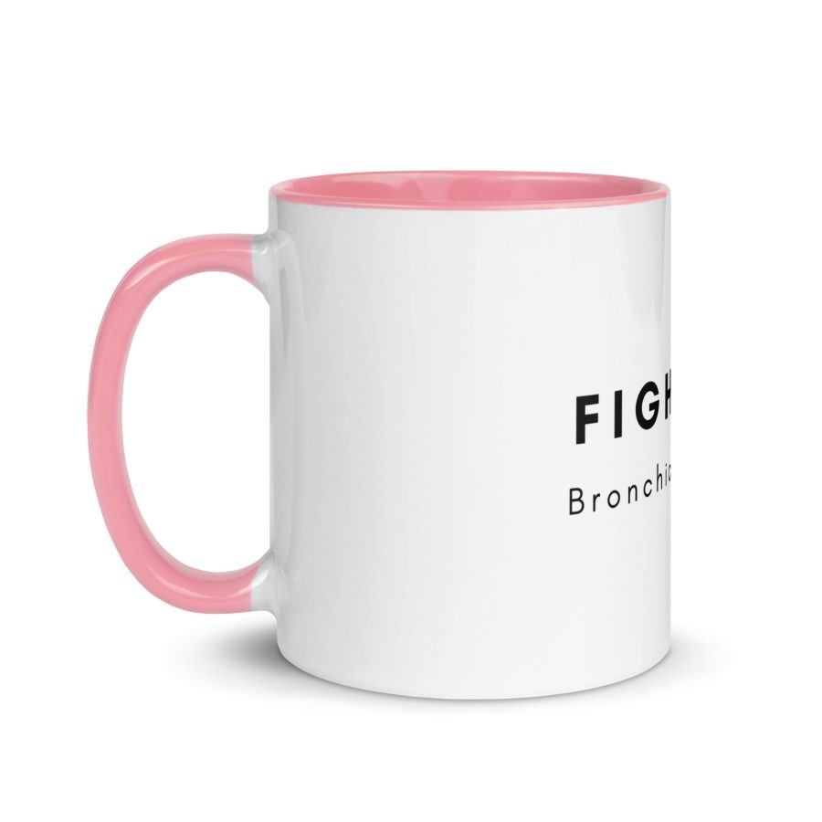 White Ceramic Mug With Color Inside Pink 11Oz Left 63De1A97425F4