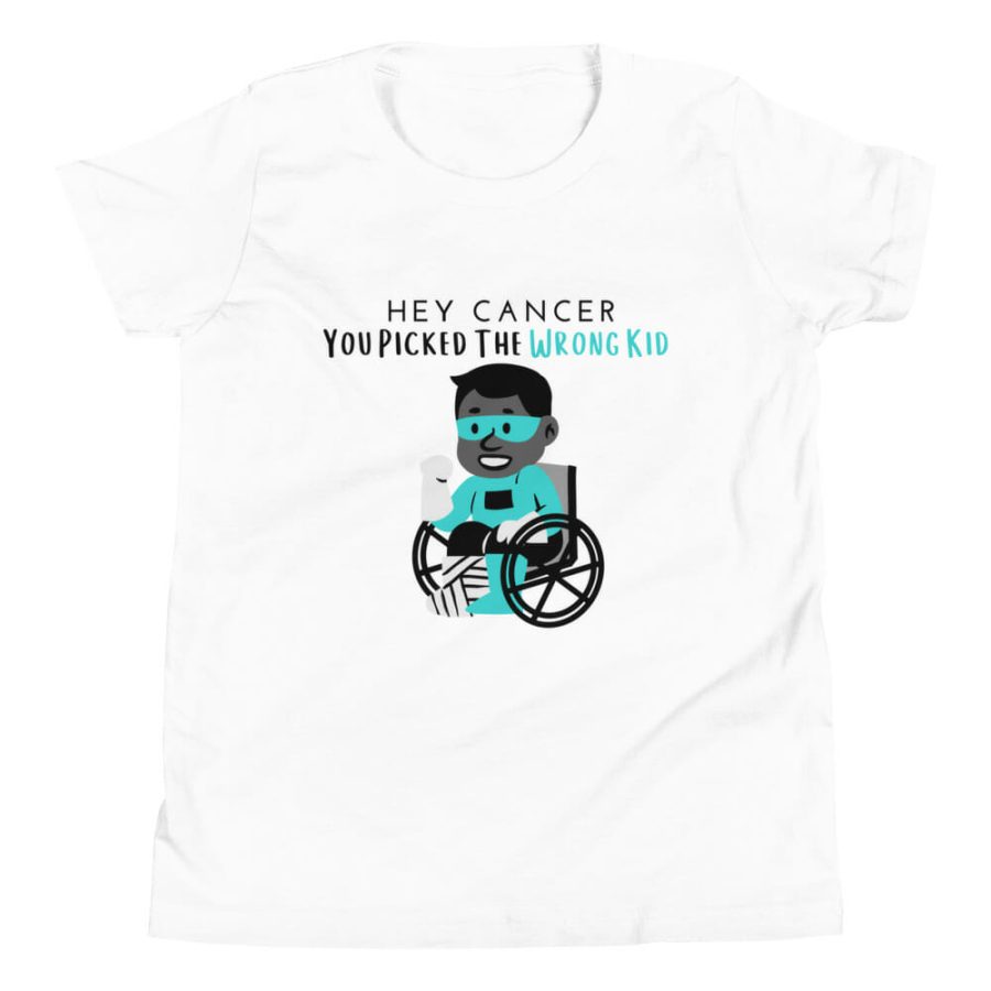 Cancer Picked the Wrong Kid: Inspiring 100% Cotton Youth Short Sleeve T-Shit