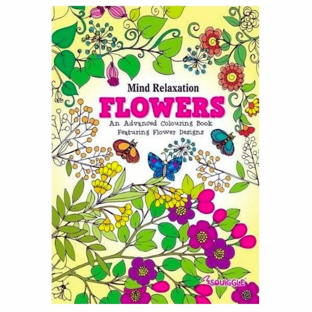 Mind Relaxation Flowers Adult Colouring Book | 24 Stunning Illustrated Sheets,