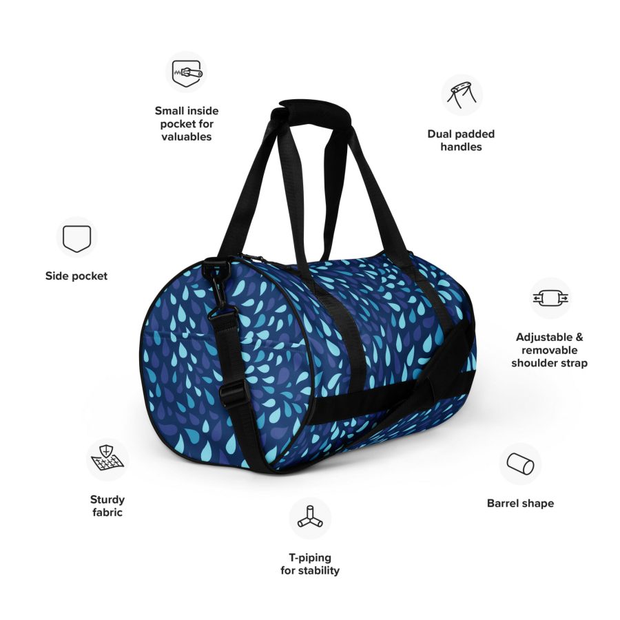 All Over Print Gym Bag White Right Front 642F04F117Aae