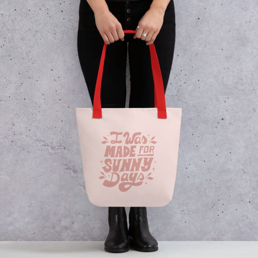 All Over Print Tote Red 15X15 Mockup 642Efcc08Bf15