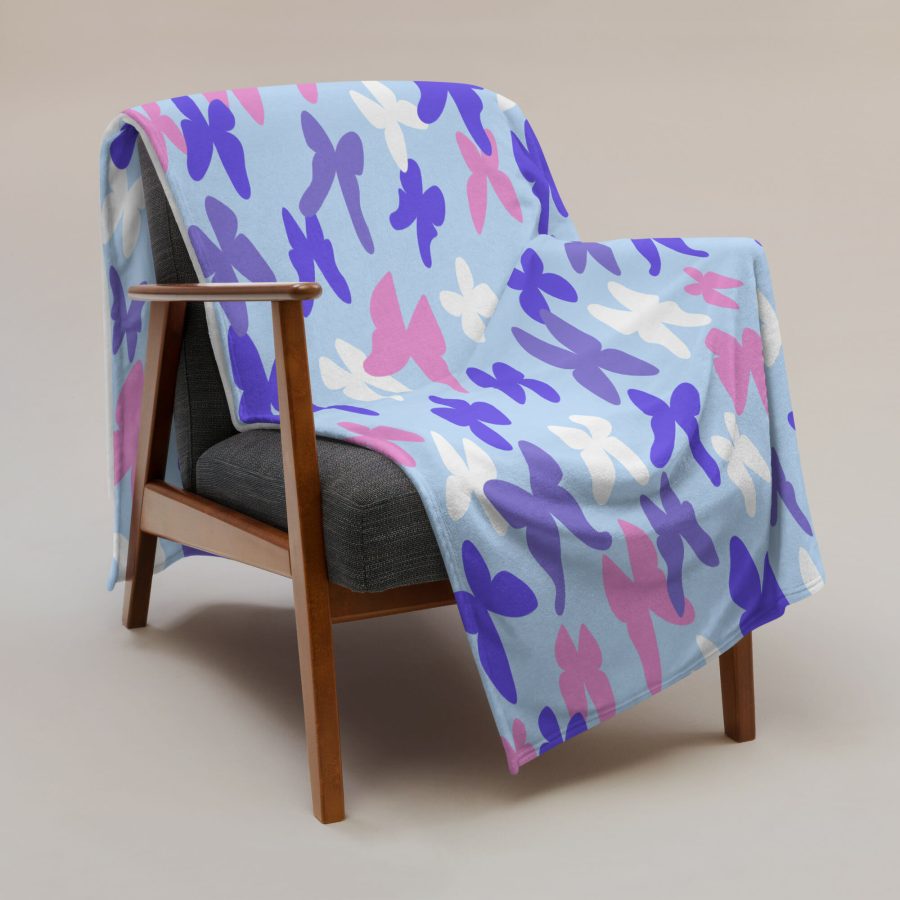 Fluttering Pastel Butterflies Throw Blanket - Image 9