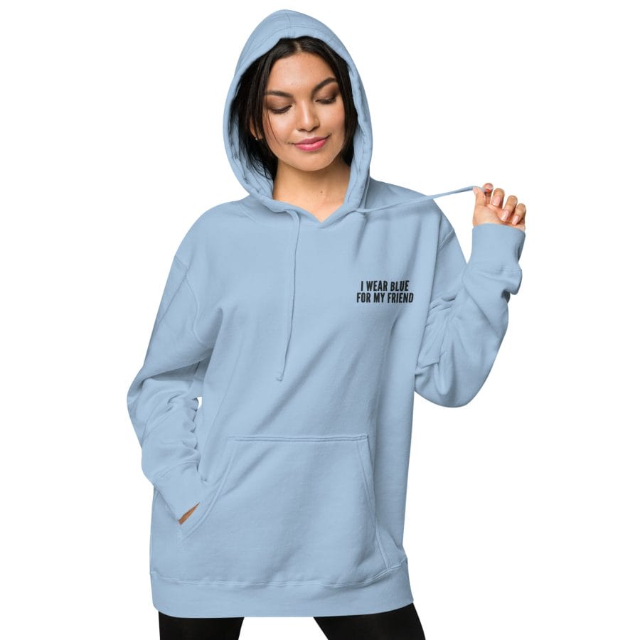 Unisex Pigment Dyed Hoodie Pigment Light Blue Front 2 64F59211B017B