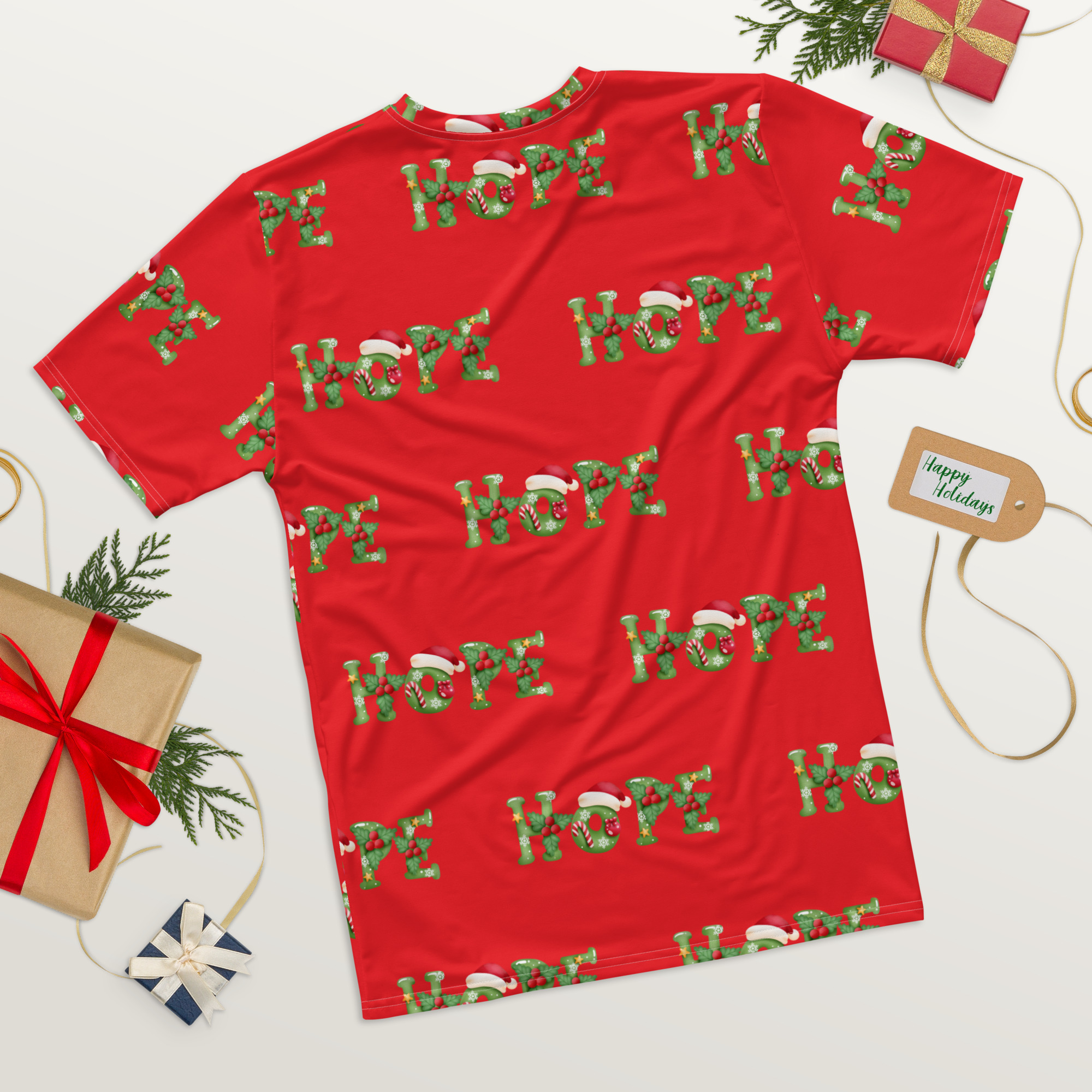 Hope Men's Christmas T-Shirt - Image 4