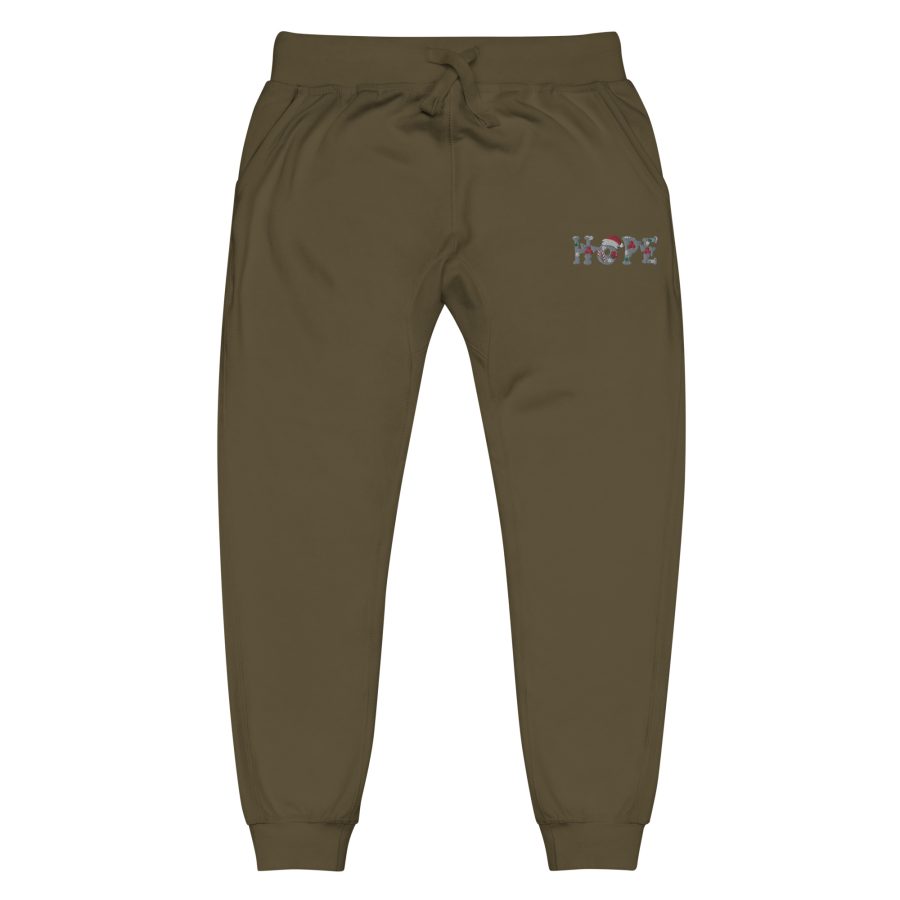 Festive Comfort Delivered: Unisex Hope Fleece Sweatpants in Five Vibrant Colors - Image 15