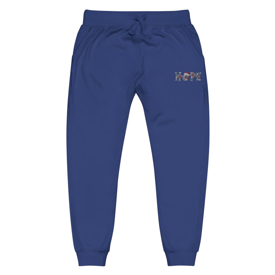 Festive Comfort Delivered: Unisex Hope Fleece Sweatpants in Five Vibrant Colors - Image 13