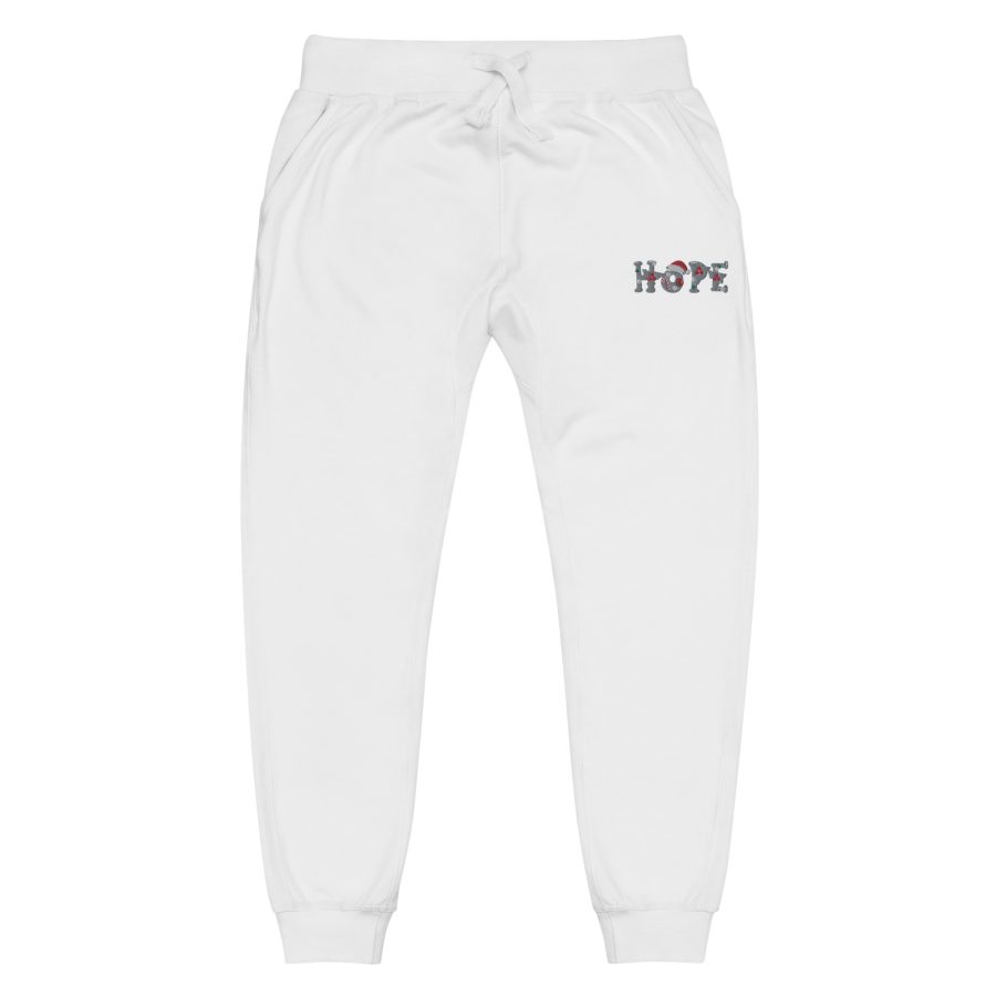 Festive Comfort Delivered: Unisex Hope Fleece Sweatpants in Five Vibrant Colors - Image 17