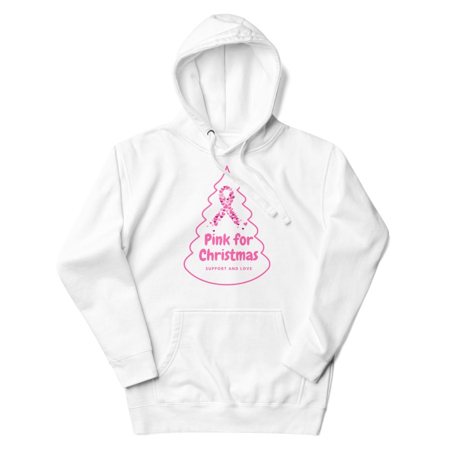Pink Breast Cancer Support Christmas Unisex Hoodie - Support and Love Edition