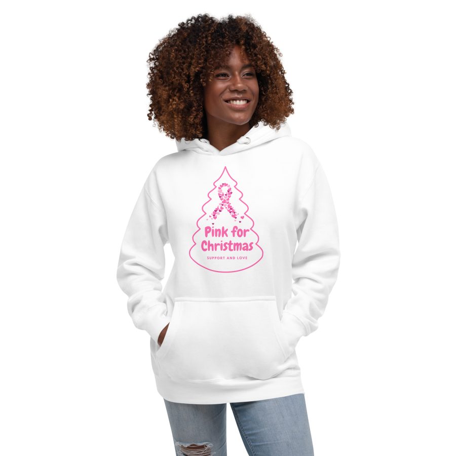 Pink Breast Cancer Support Christmas Unisex Hoodie - Support and Love Edition - Image 5