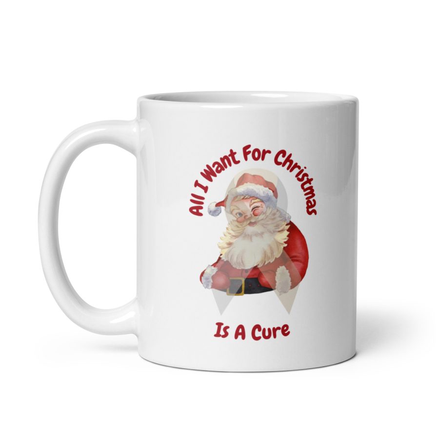 "All I Want For Christmas Is A Cure" Father Christmas Mug: Festive Hope in Every Sip - Image 3