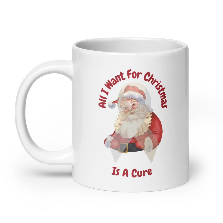 "All I Want For Christmas Is A Cure" Father Christmas Mug: Festive Hope in Every Sip - Image 6