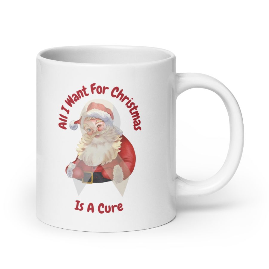 "All I Want For Christmas Is A Cure" Father Christmas Mug: Festive Hope in Every Sip - Image 5