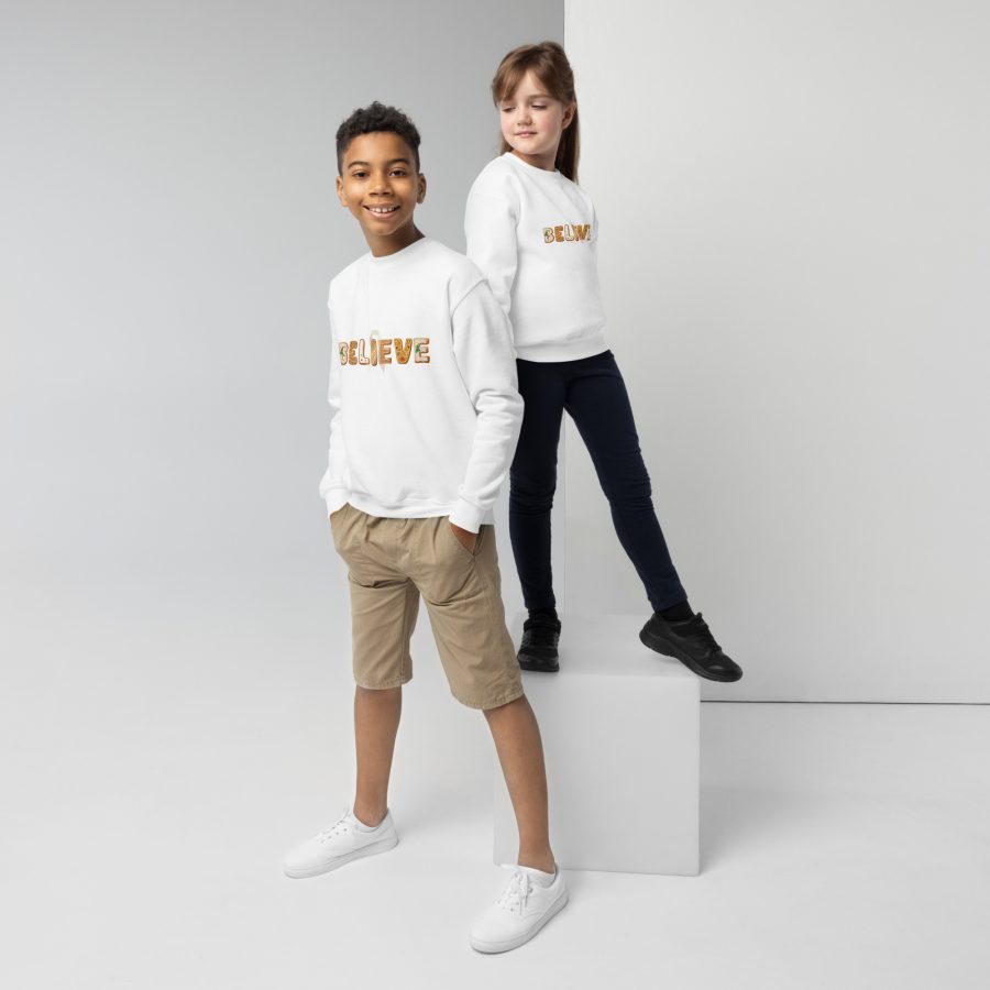 Believe Christmas Youth Crewneck Sweatshirt - Image 2